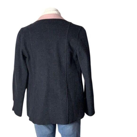 Harve` Bernard by Bernard Holtzman Womans 4 Black Pink Wool Blend Blazer (Jacket - Picture 4 of 7